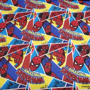 Character Flannel Fabric Marvel Amazing Spiderman Comic By the yard 100% Cotton Flannel image 1