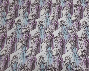 Character Flannel Fabric - Disney Frozen 2 Sketch Sisters - By the yard - 100% Cotton Flannel