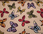 Premium Flannel Fabric - Bonnie Butterflies Taupe Premium - By the yard - 100% Cotton Flannel