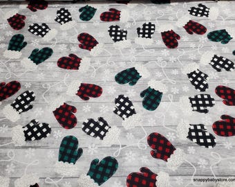 Remnant Flannel Fabric - Buffalo Check Mittens - Choose your Size - 100% Cotton Flannel