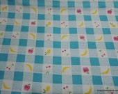 Flannel Fabric - Sunny and Bright Fruit Plaid - By the yard - 100% Cotton Flannel