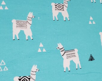 Flannel Fabric - Aztec Llamas - By the yard - 100% Cotton Flannel