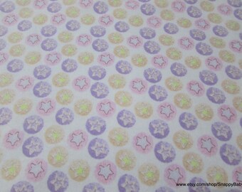 Flannel Fabric - Star Dreams Purple Multi - By the yard - 100% Cotton Flannel