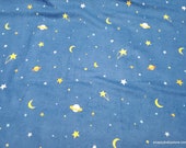 Flannel Fabric - Planets and Stars - By the yard - 100% Cotton Flannel