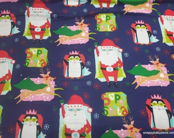 Christmas Flannel Fabric - Super Santa - By the yard - 100% Cotton Flannel