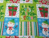 Christmas Flannel Fabric - Tis the Season Patchwork - By the yard - 100% Cotton Flannel