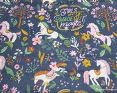 Flannel Fabric - Unicorn Magic Allover - By the yard - 100% Cotton Flannel