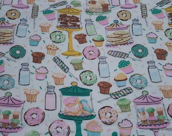 Flannel Fabric - Sweet Shop - By the yard - 100% Cotton Flannel