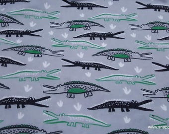Remnant Flannel Fabric - Alligator - Choose your Size - 100% Cotton Flannel