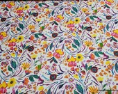 Flannel Fabric - Sunny and Bright Floral Swirl - By the Yard - 100% Cotton Flannel