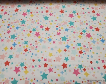 Premium Flannel Fabric - Twinkle Comfort Twilight Stars White - By the yard - 100% Cotton Flannel Premium