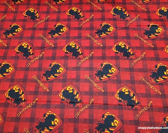Character Flannel Fabric - Harry Potter Gryffindor Plaid Patch - By the yard - 100% Cotton Flannel
