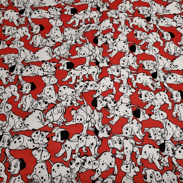 Character Flannel Fabric - 101 Dalmatians Packed - By the yard - 100% Cotton Flannel
