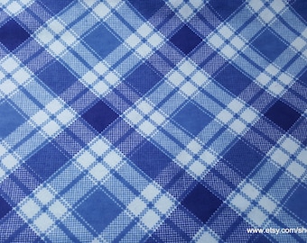 Flannel Fabric - Annie Plaid Light Aqua - By the yard - 100% Cotton Flannel