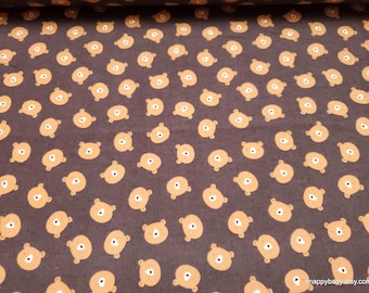 Premium Flannel Fabric - Adventure Bear Heads Charcoal Premium - By the yard - 100% Cotton Flannel
