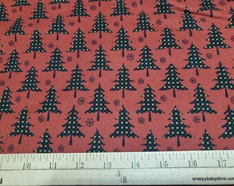 Christmas Premium Flannel Fabric - Jingle Bell Plaid Trees Berry Premium - By the yard - 100% Premium Cotton Flannel