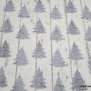 Flannel Fabric White Wash Pines By the yard 100% Cotton Flannel image 1