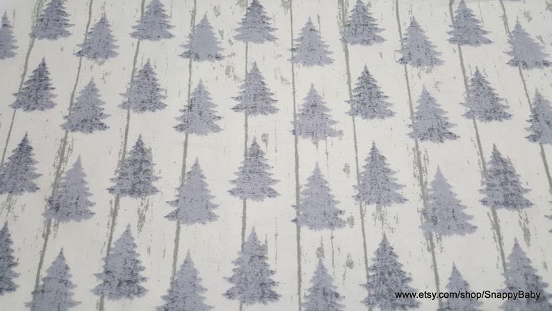 Flannel Fabric White Wash Pines By the yard 100% Cotton Flannel image 1