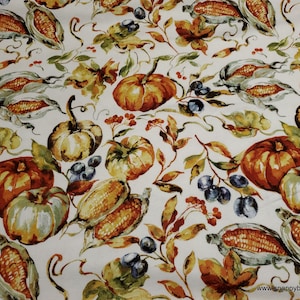 Flannel Fabric Fall Harvest Pumpkin By the yard 100% Cotton Flannel image 1