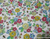 Flannel Fabric - Busy Bee Floral - By the yard - 100% Cotton Flannel