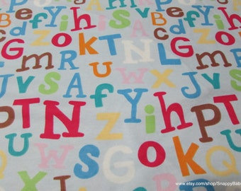 Flannel Fabric - Baby Alphabet - By the yard - 100% Cotton Flannel