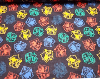 Character Flannel Fabric - Harry Potter House Crest Toss - By the yard - 100% Cotton Flannel