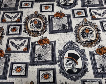 Remnant Flannel Fabric - Skeleton Photos - Choose your Size - 100% Cotton Flannel