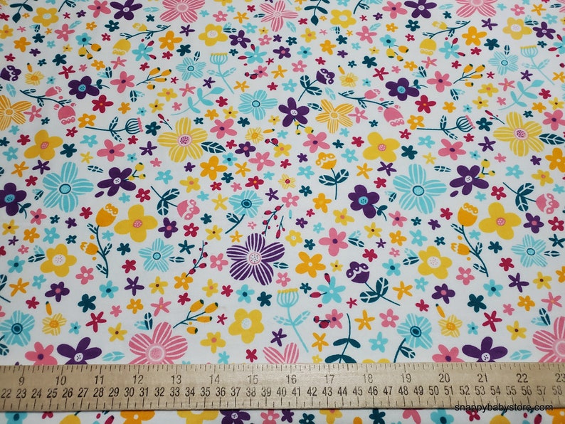 Flannel Fabric Girl Power Floral By the Yard 100% Cotton Flannel image 2
