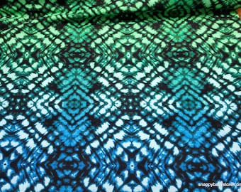 Flannel Fabric - Psychedelic Kaleidoscope Blue Tie Dye - By the Yard - 100% Cotton Flannel