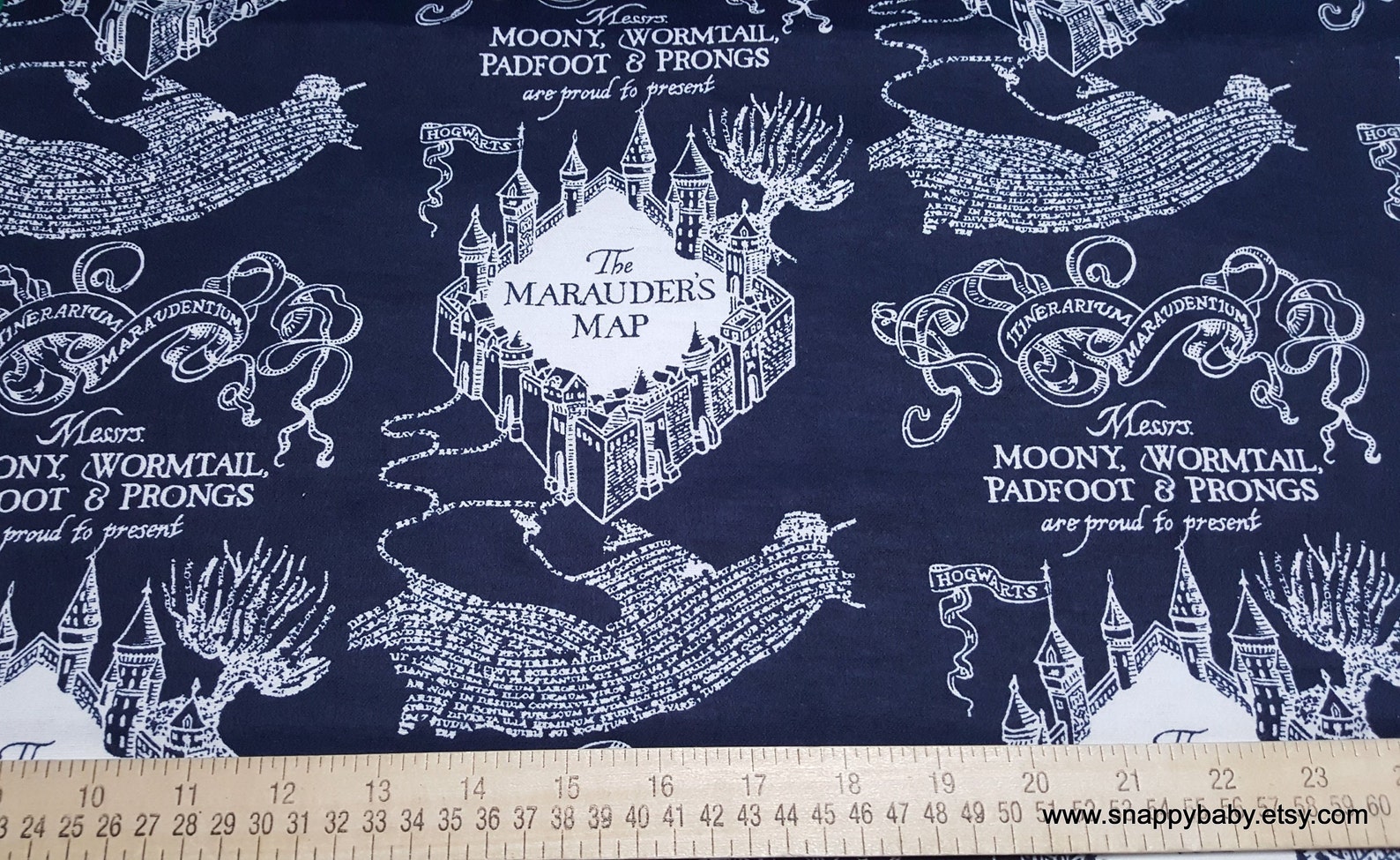 Character Flannel Fabric Harry Potter Marauders Map by the Etsy