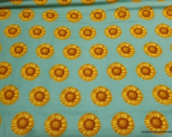 Flannel Fabric - Sunflower Blue - By the yard - 100% Cotton Flannel