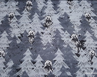 Flannel Fabric - Camouflage Bears in Trees - By the yard - 100% Cotton Flannel