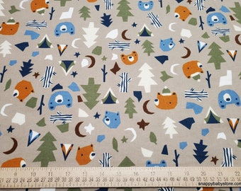 Flannel Fabric - Tossed Wilderness Baby - By the yard - 100% Cotton Flannel