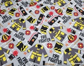 Flannel Fabric - Firefighter - By the yard - 100% Cotton Flannel