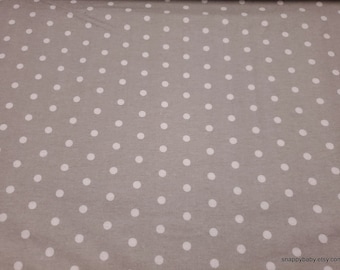 Flannel Fabric - White Dots on Gray - By the Yard - 100% Cotton Flannel