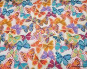 Premium Flannel Fabric - Kaleidoscope Butterflies Ivory Premium - By the yard - 100% Cotton Flannel