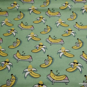 Flannel Fabric Banana Vacation By the Yard 100% Cotton Flannel image 1