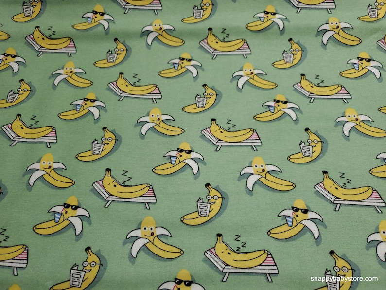 Flannel Fabric Banana Vacation By the Yard 100% Cotton Flannel image 1