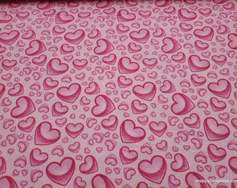 Premium Flannel Fabric - Gradient Hearts Pink Premium - By the yard - 100% Cotton Flannel