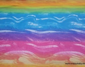 Flannel Fabric - Rainbow Tie Dye - By the yard - 100% Cotton Flannel