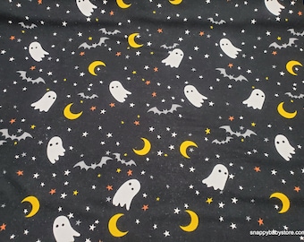 Flannel Fabric - Boo Ghosts Halloween - By the Yard - 100% Cotton Flannel