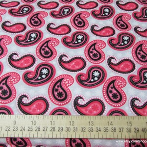 Flannel Fabric Peach Paisley By the yard 100% Cotton Flannel image 2