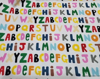 Flannel Fabric - Alphabet Letters in Line - By the yard - 100% Cotton Flannel
