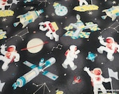 Flannel Fabric - Space Stuff Allover - By the yard - 100% Cotton Flannel
