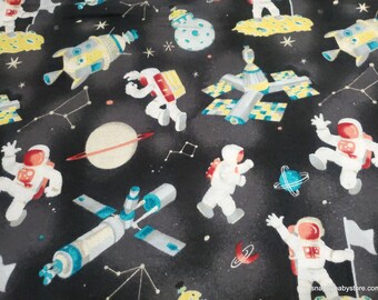 Flannel Fabric - Space Stuff Allover - By the yard - 100% Cotton Flannel