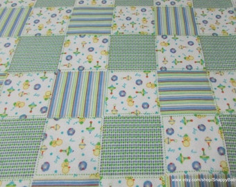 Flannel Fabric - My Toy Patch - By the yard - 100% Cotton Flannel