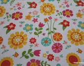 Flannel Fabric - Bloom Where You're Planted Main White - By the yard - 100% Cotton Flannel
