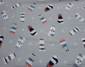 Flannel Fabric - Mr Sailor Tossed - By the yard - 100% Cotton Flannel