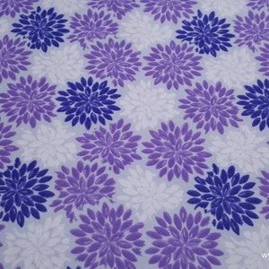 Flannel Fabric Purple Gray Burst By the yard 100% Cotton Flannel image 1