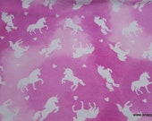 Flannel Fabric - Unicorn Hearts - By the yard - 100% Cotton Flannel